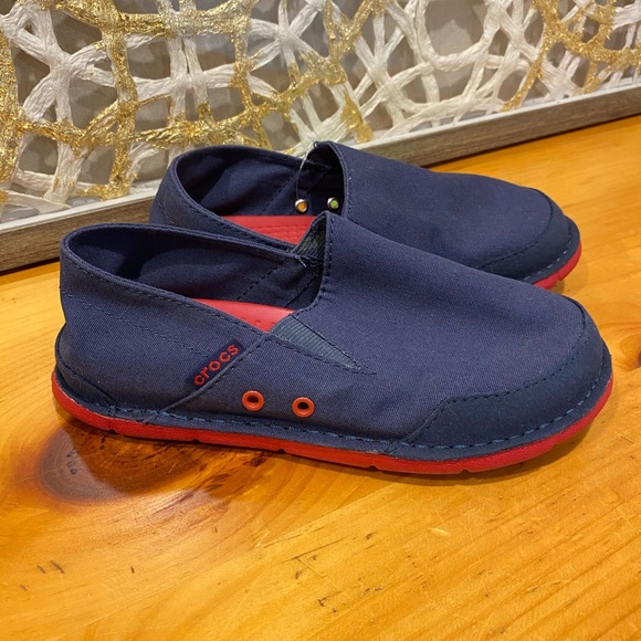 Crocs Cabo Slip-On Boys Navy Pepper Fit Size J1 - Picture 2 of 6